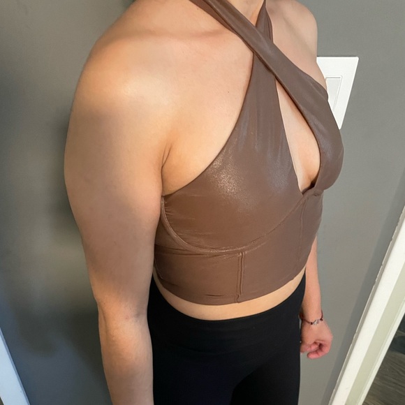 Naked wardrobe Halter Crop Top Drip Crossover 🤎 - Picture 2 of 5